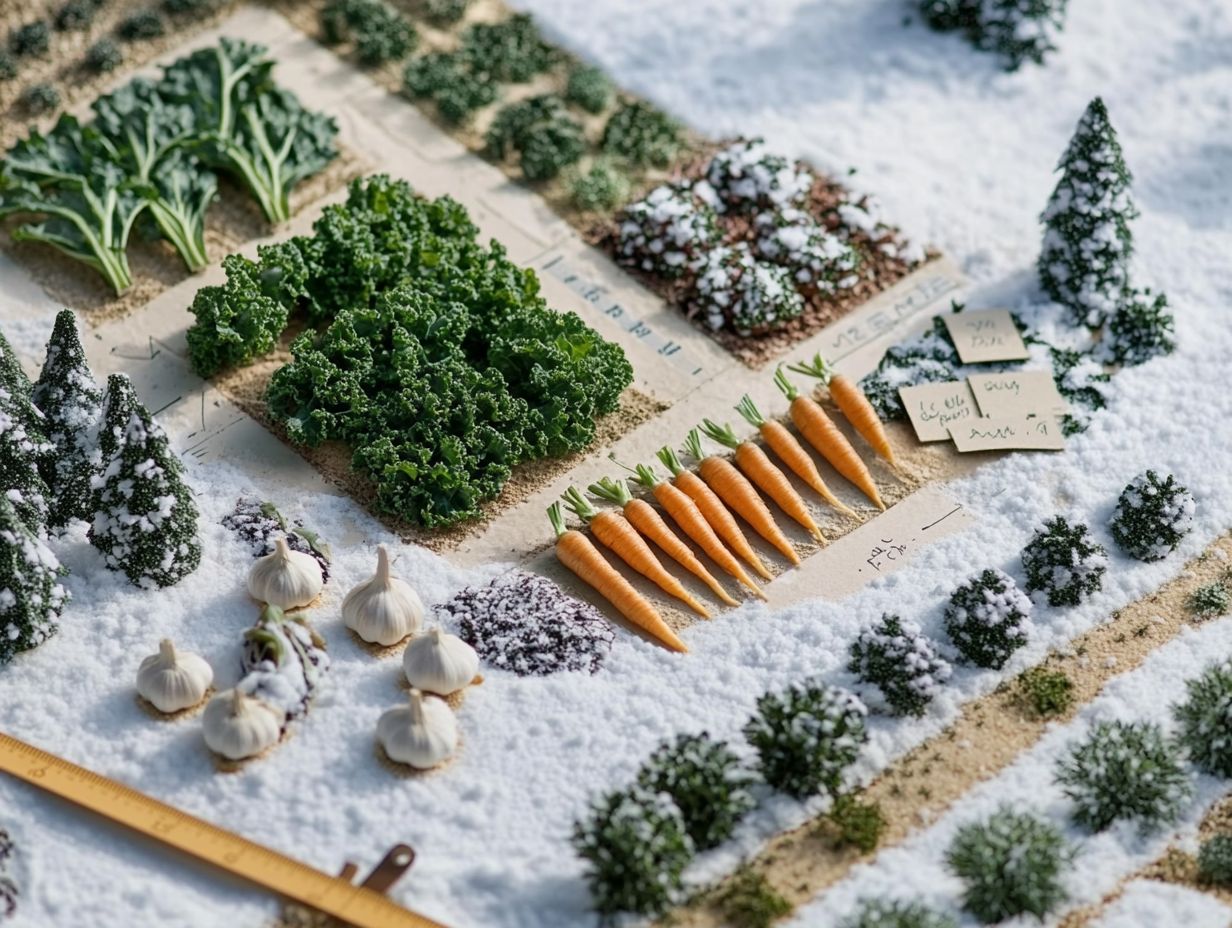 A well-prepared winter vegetable garden layout