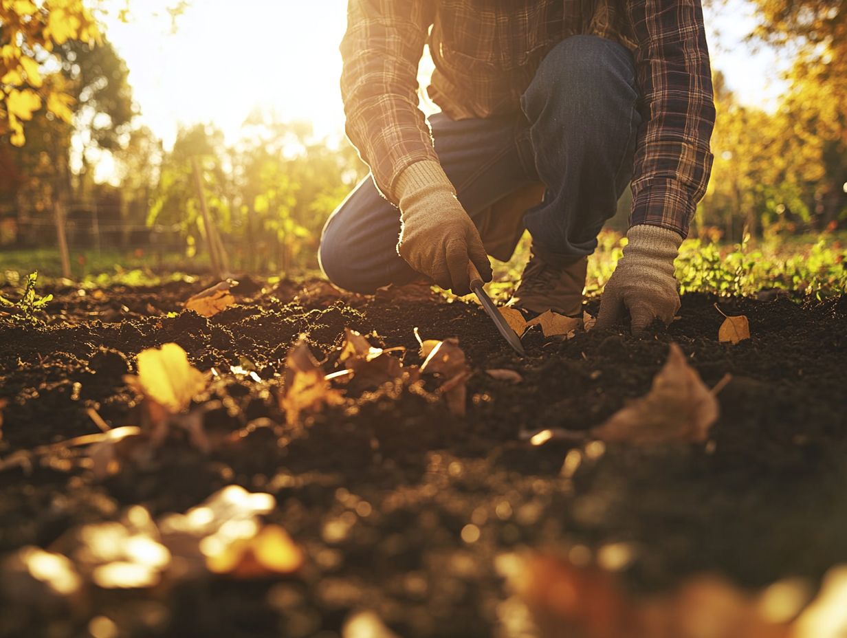 Infographic of soil preparation for fall planting.