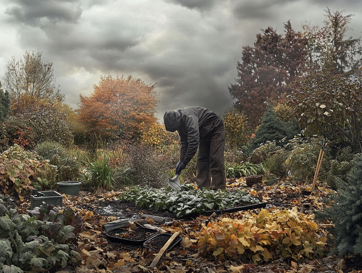 A gardener observing temperature changes and weather patterns