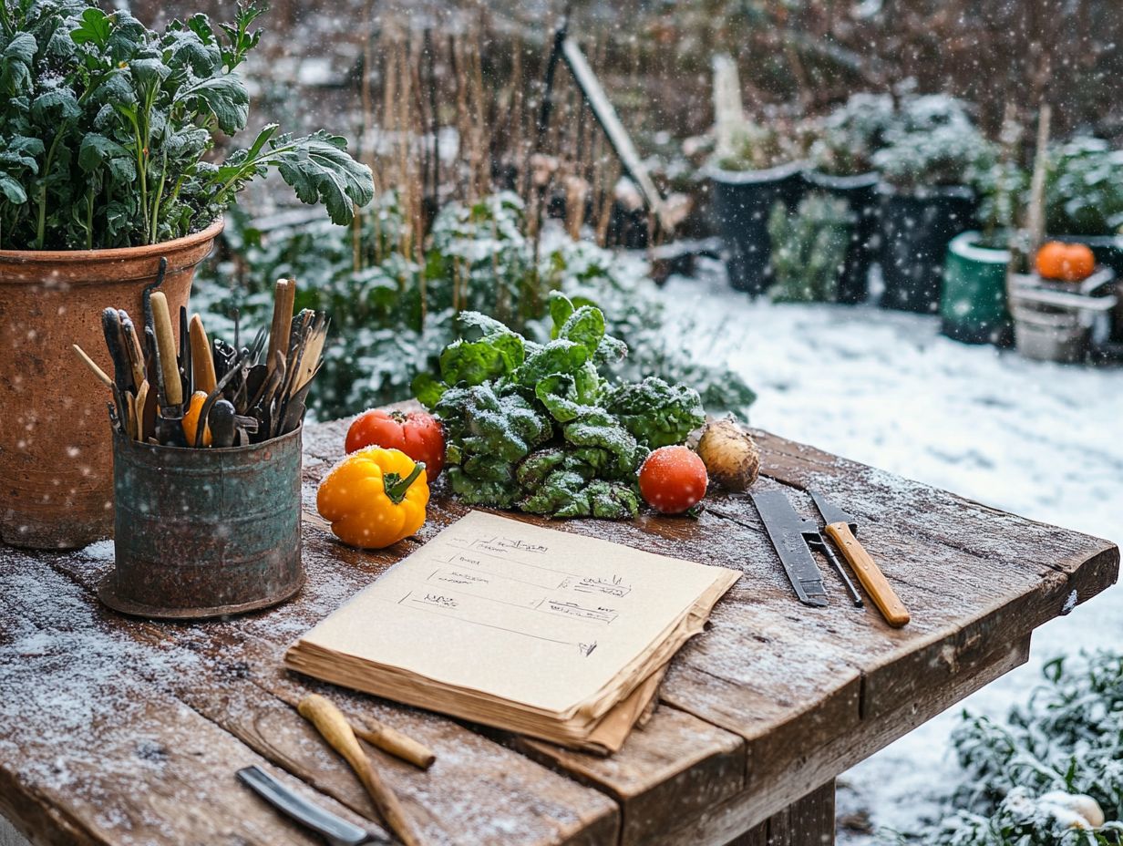 A garden scene depicting spring planting preparations