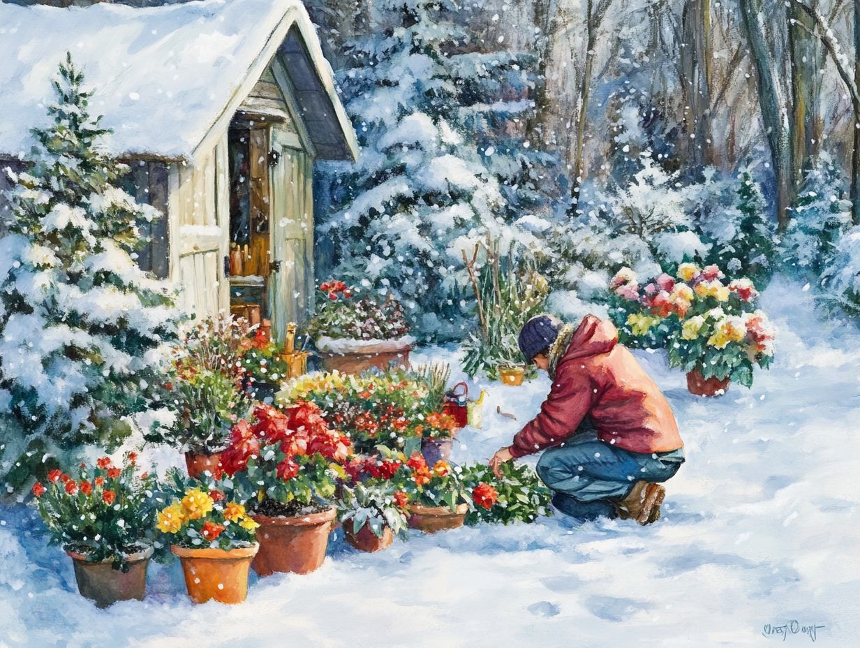 Visual summary of key takeaways for winter gardening.