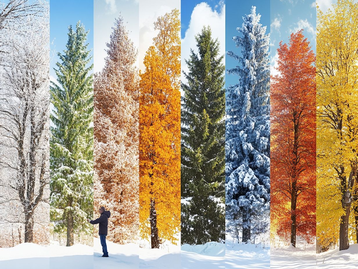 What should I consider when selecting trees for cold-climate landscaping?