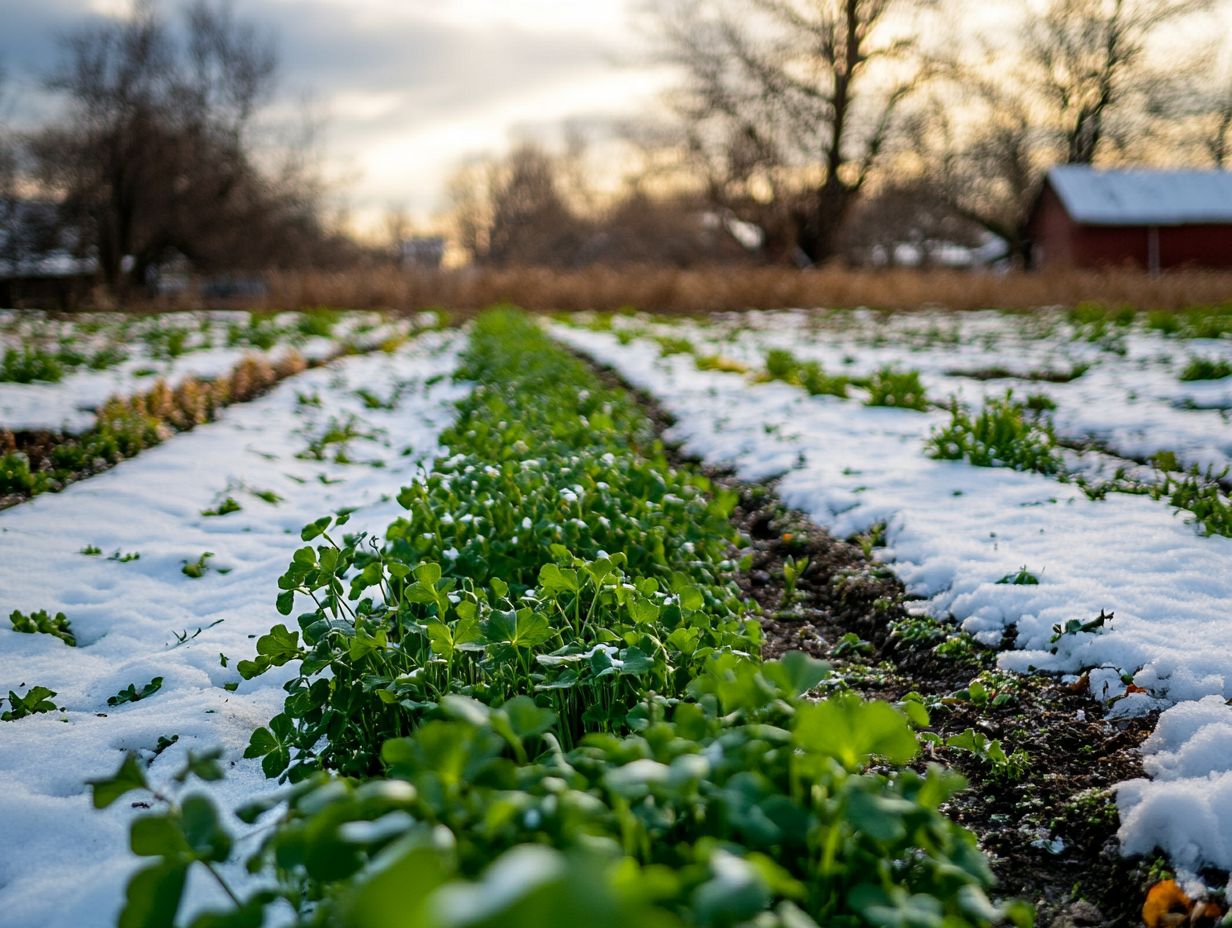 Austrian Winter Peas growing in a lush garden