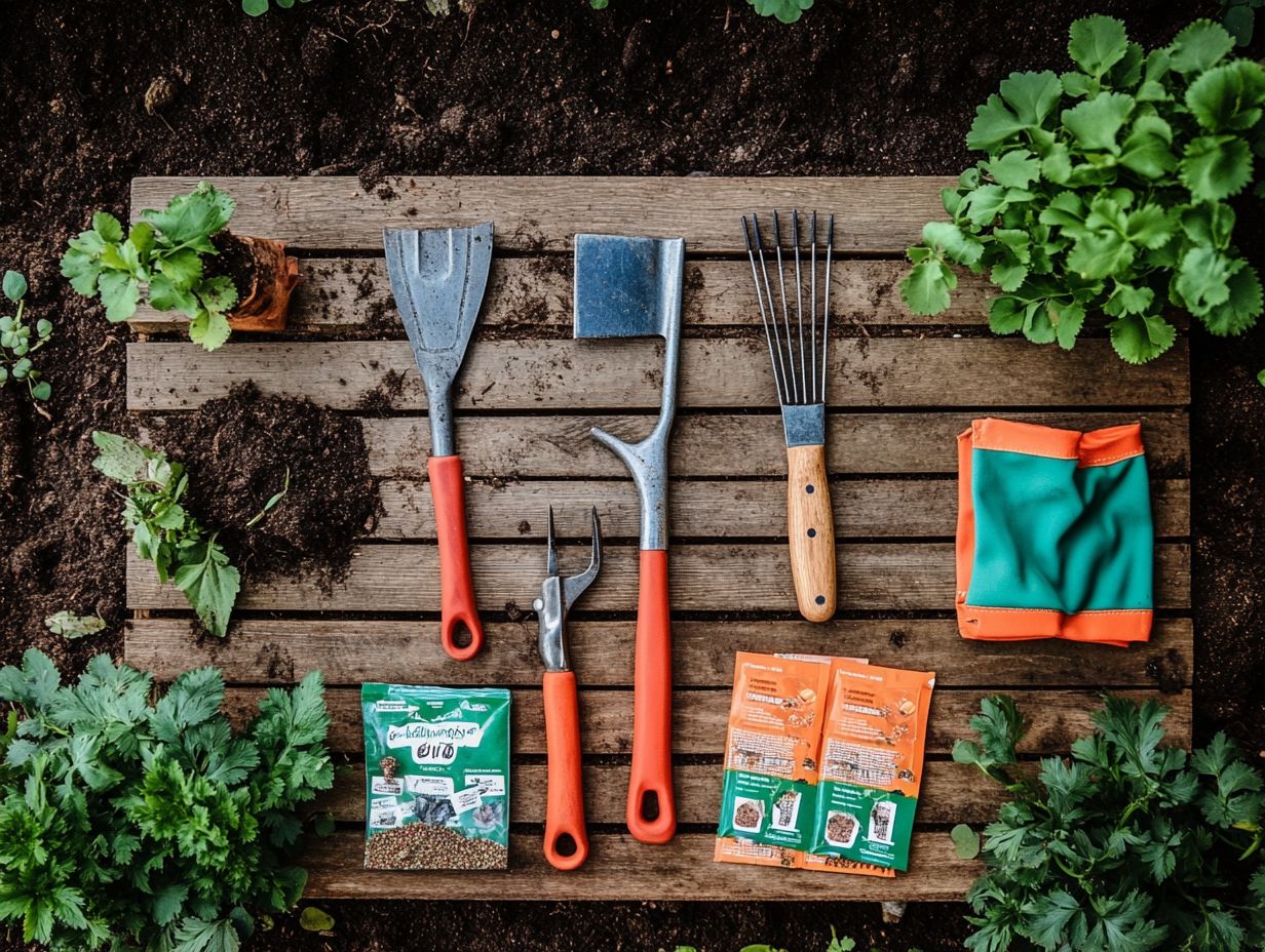 Efficiently organized gardening storage