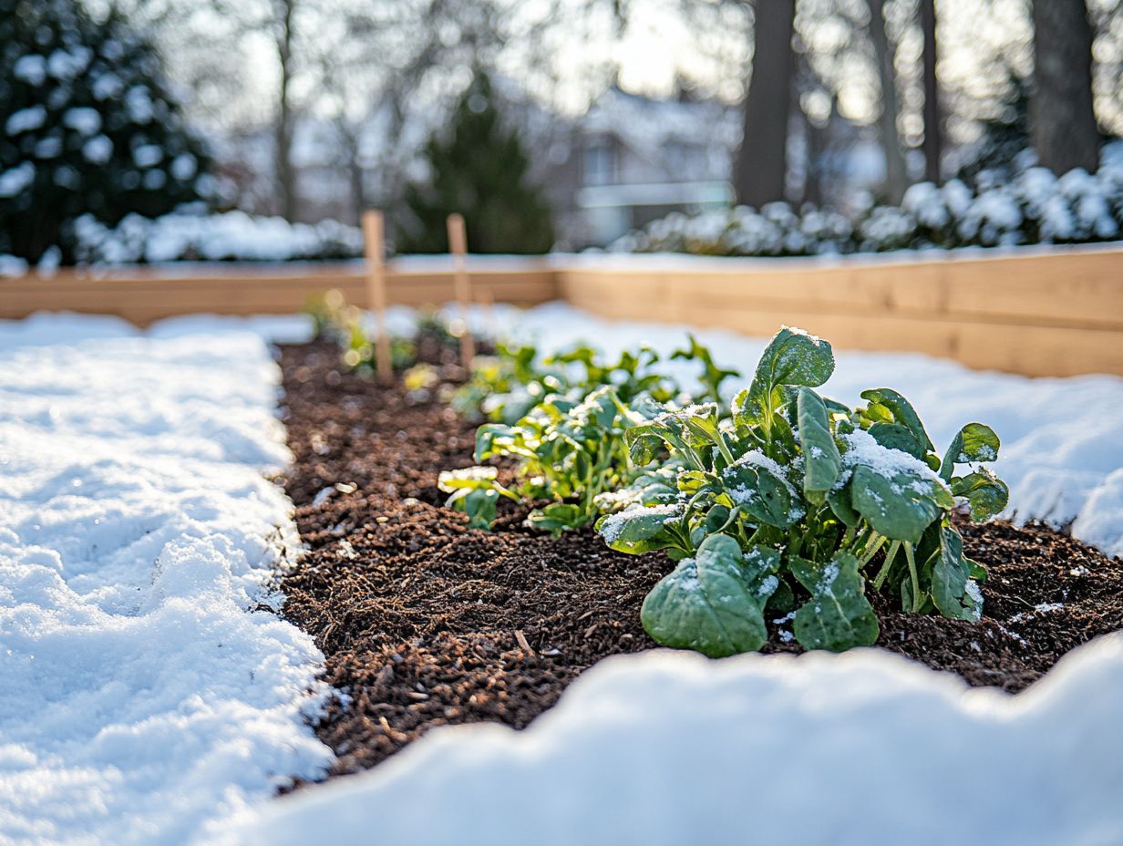 Image illustrating how mulching helps protect plants in cold climates