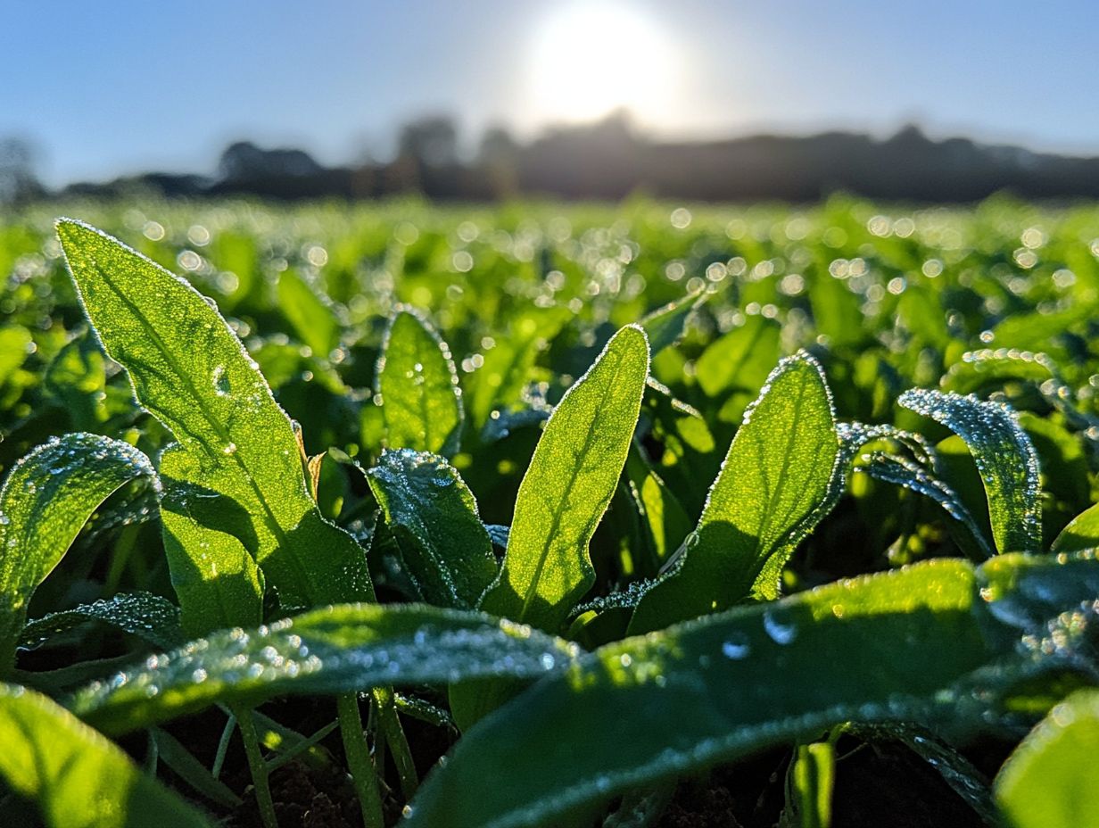 Illustration of sunlight benefits for winter crops