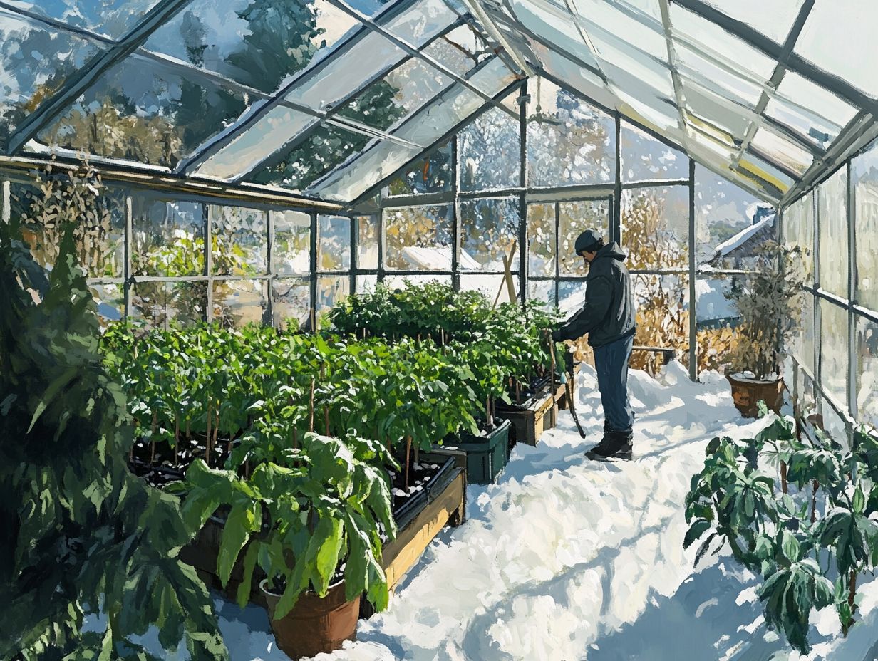 Illustration of greenhouse benefits for winter crops