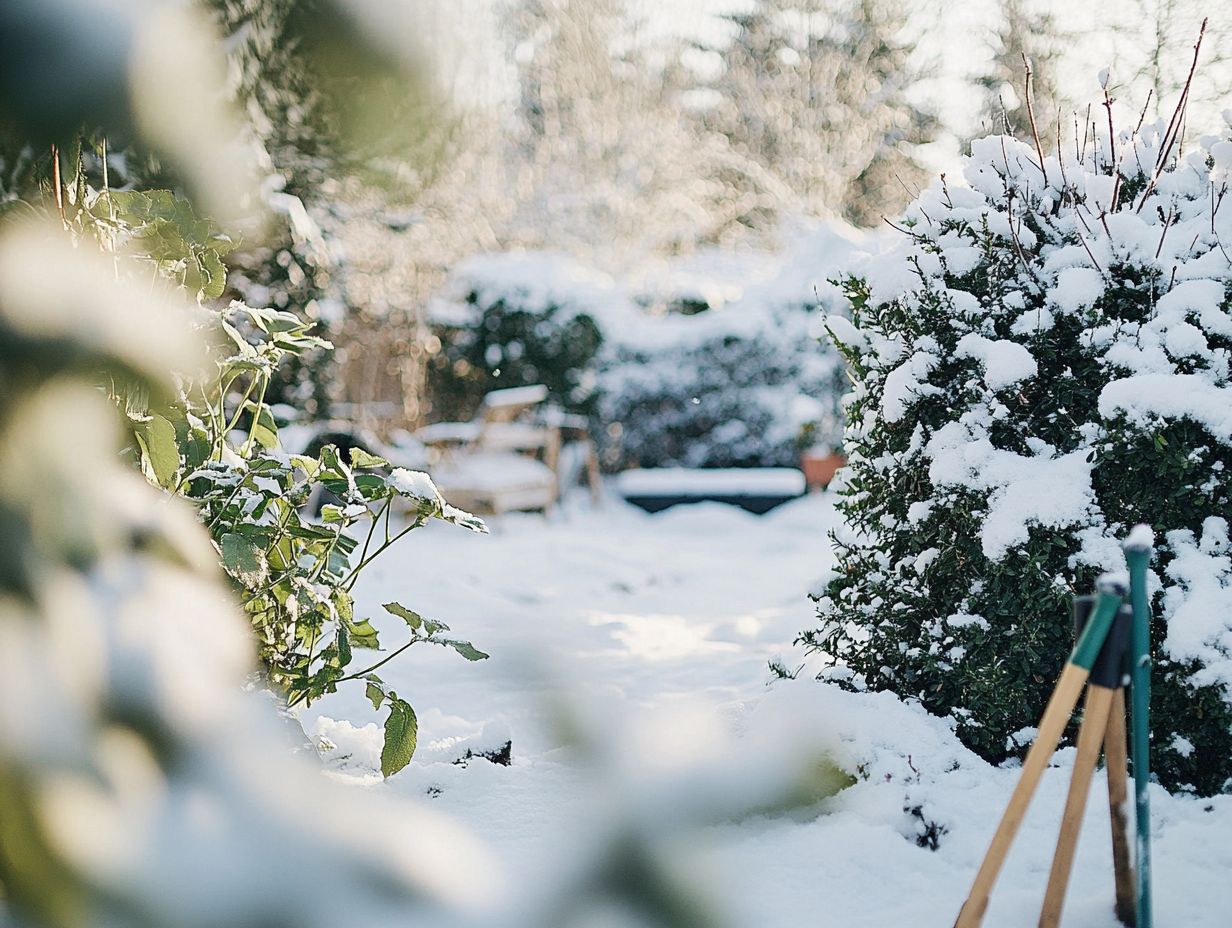 Illustration showing winterizing techniques for gardening