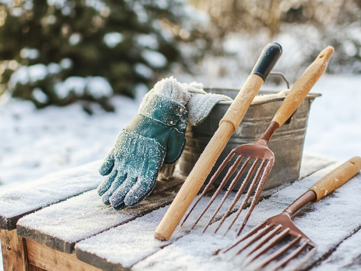 Image of cold weather gardening tools