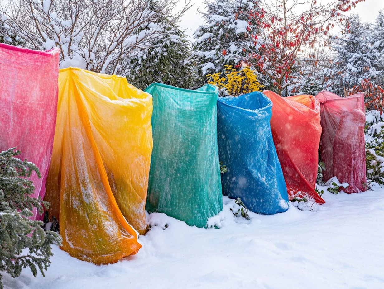 Thermal blankets in a winter garden setting