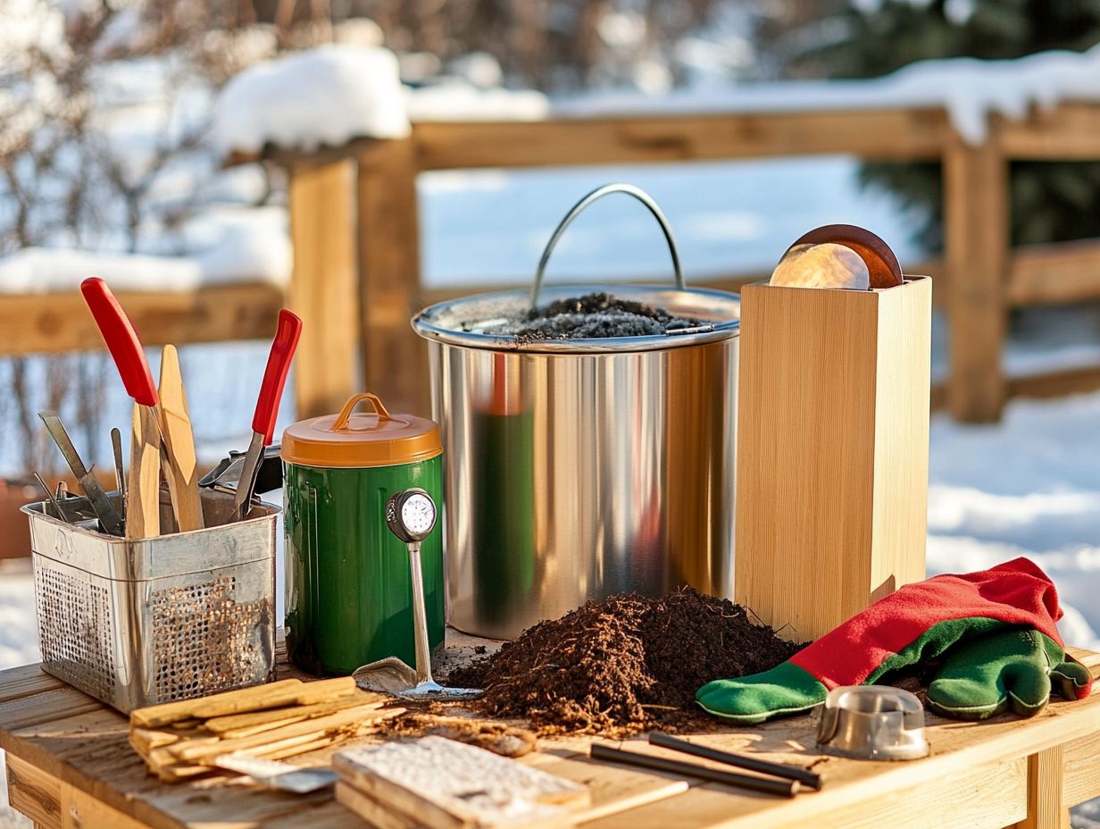 Infographic of the top 10 composting tools for cold climates