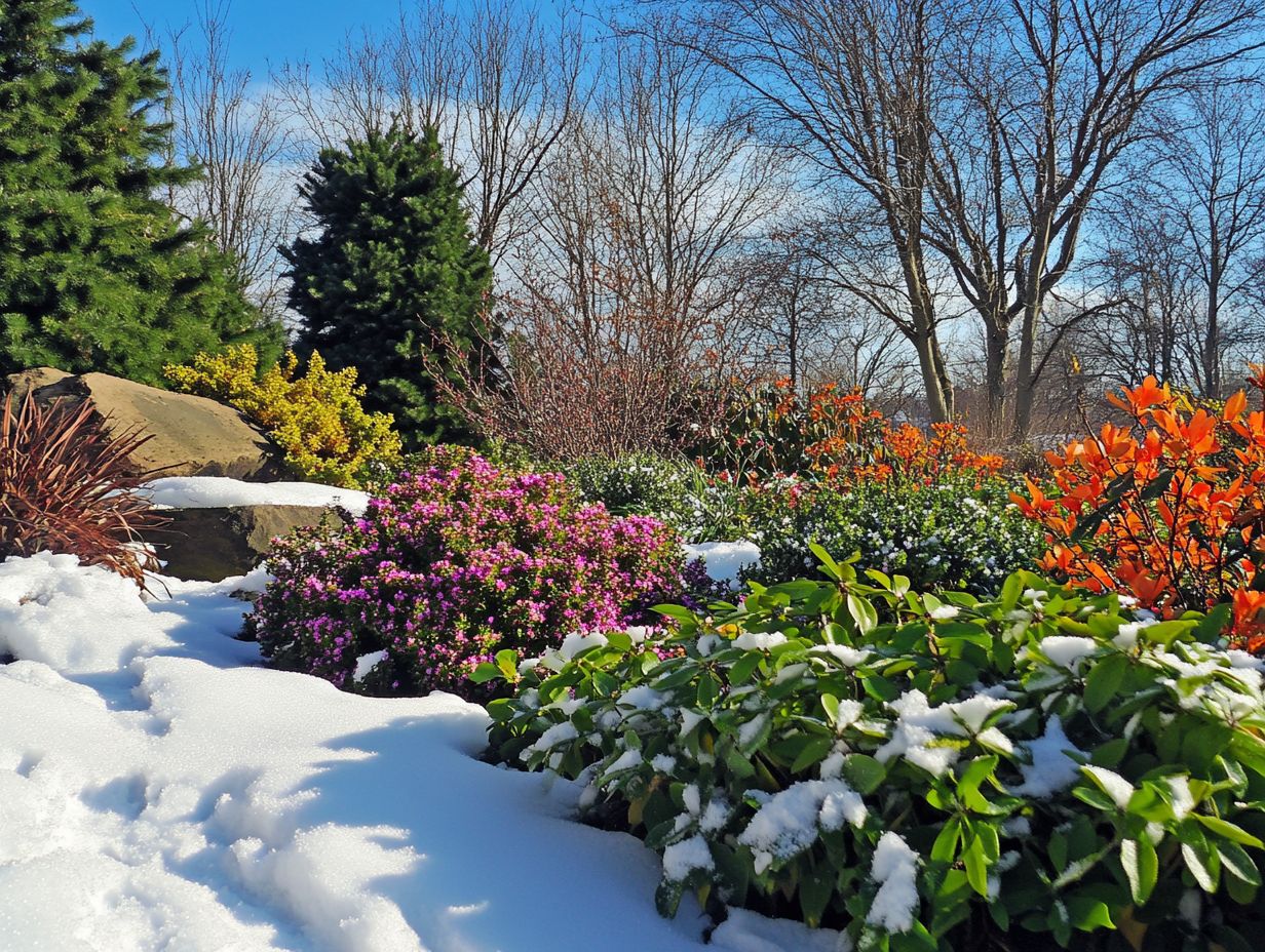 Factors to consider when choosing ground covers for cold-climate gardens, alongside a visual representation.