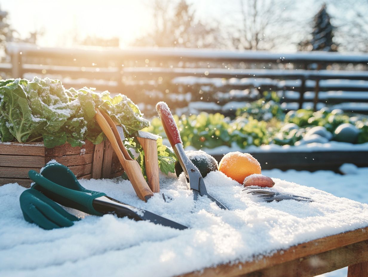 Image showcasing the top 10 must-have tools for winter gardening