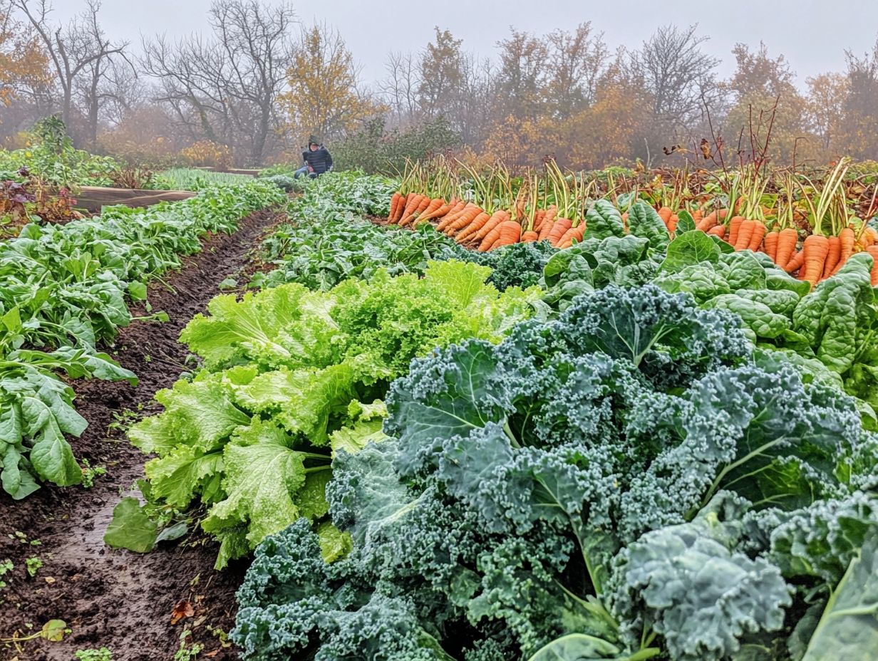 Infographic of Key Takeaways for Winter Gardening Vegetables