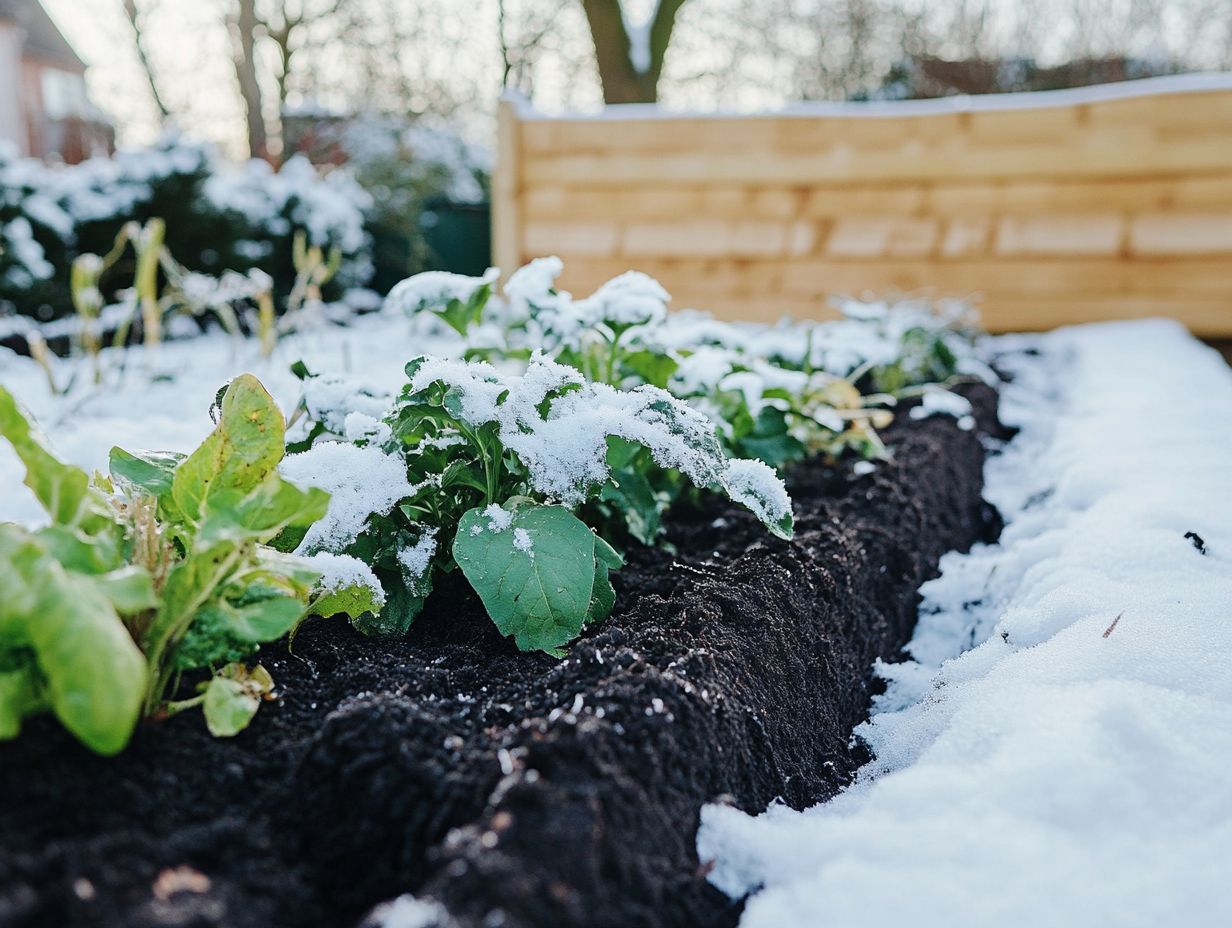 Illustration of key takeaways for using compost as winter insulation.