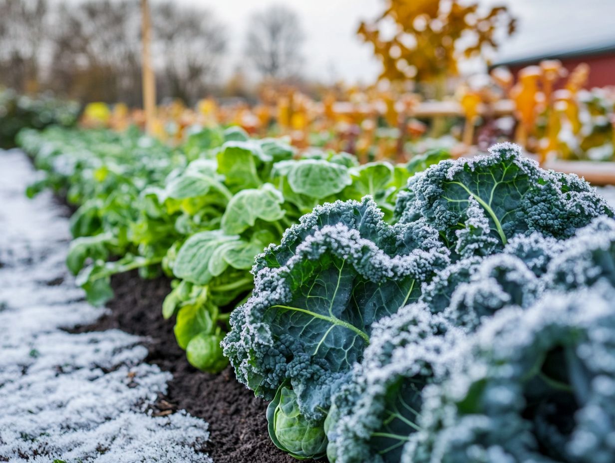 An assortment of vegetables that thrive in cold weather