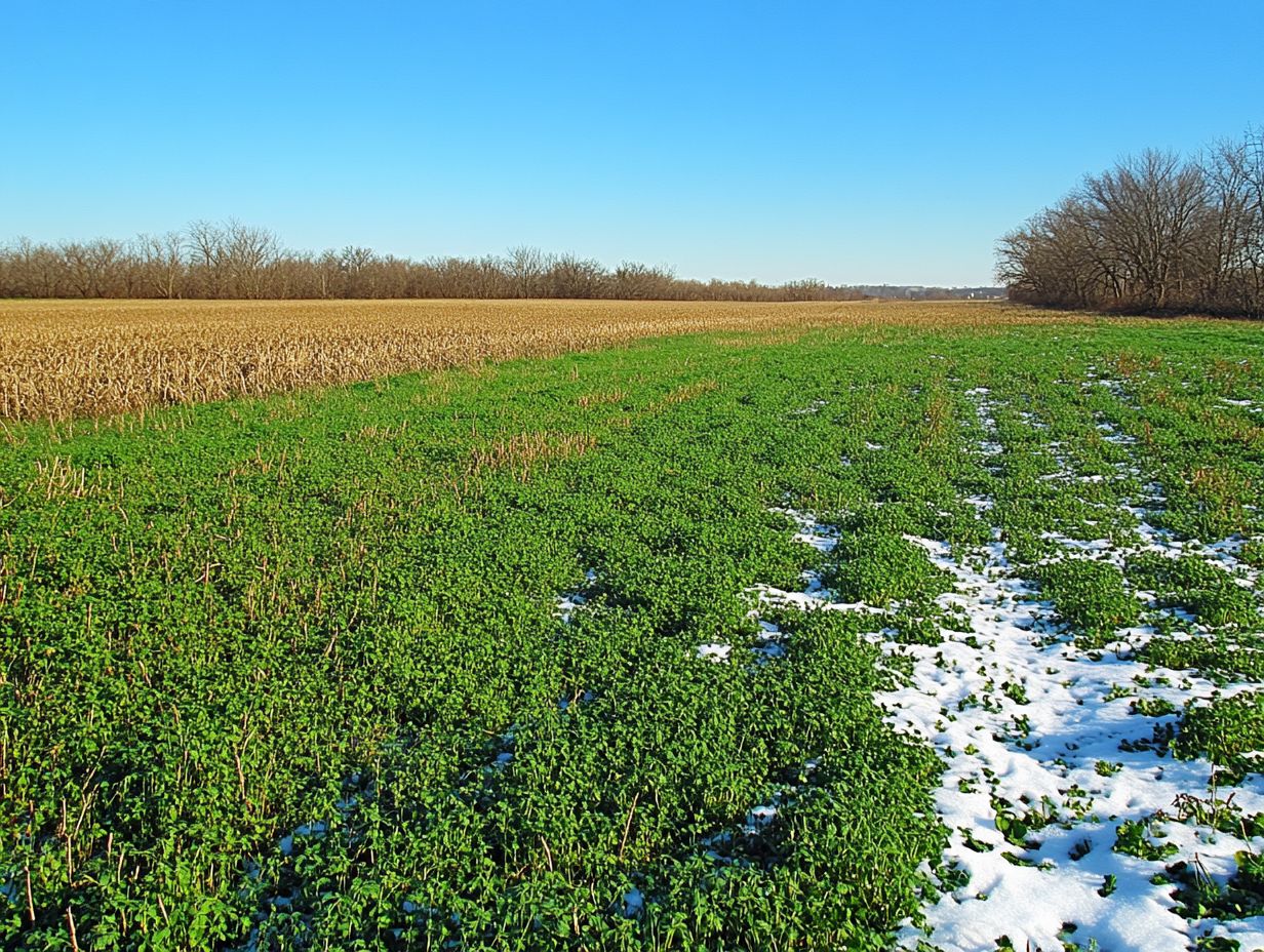 Illustration of suitable cover crops for various cold climates