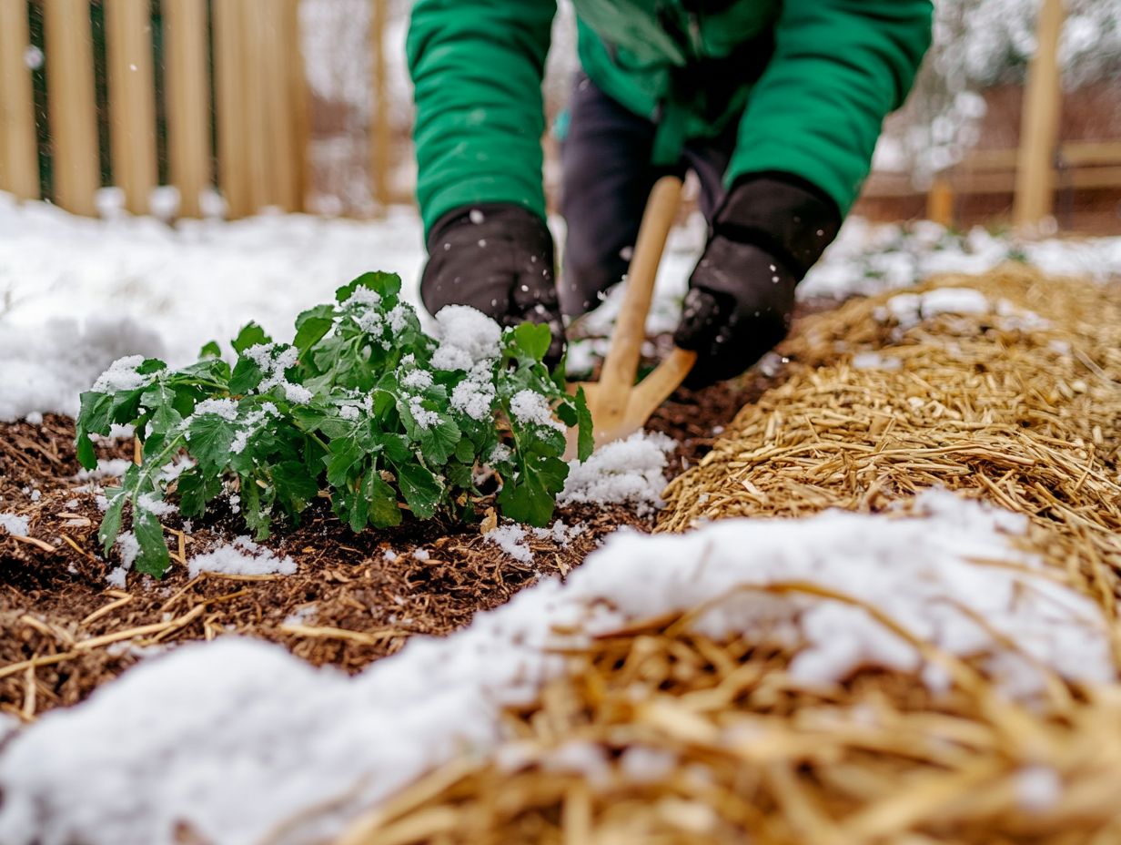 Image showing the benefits of mulching in winter