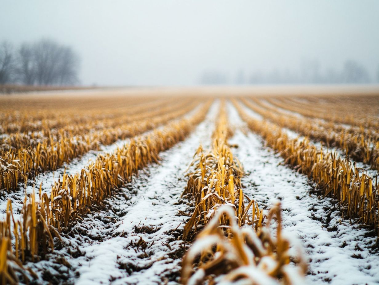 Signs of stress in winter crops.