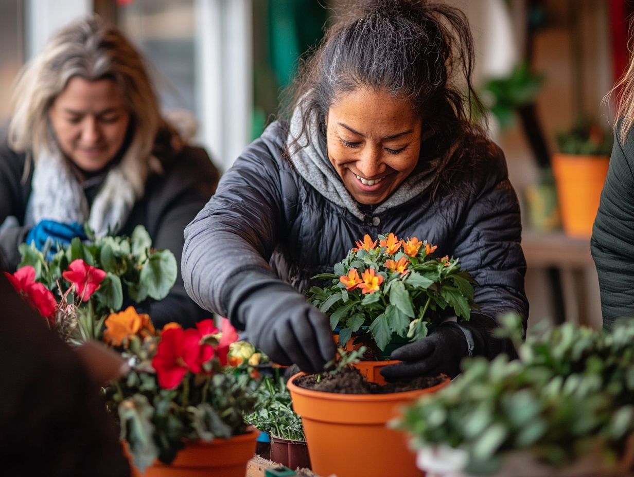 Infographic showing the key takeaways from winter gardening workshops.